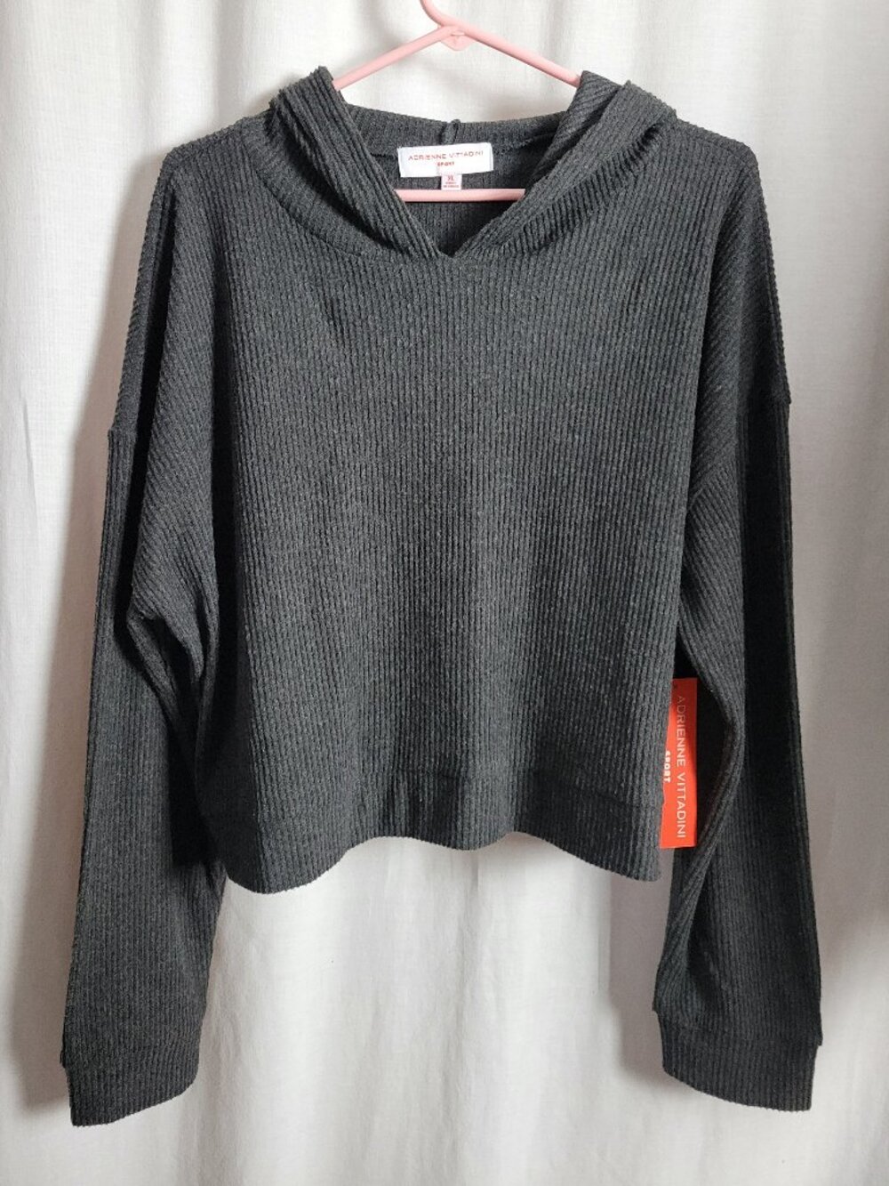 NEW Adrienne Vittadini Sport Women's Hoodie Gray XL pullover athleisure NWT - Picture 3 of 11